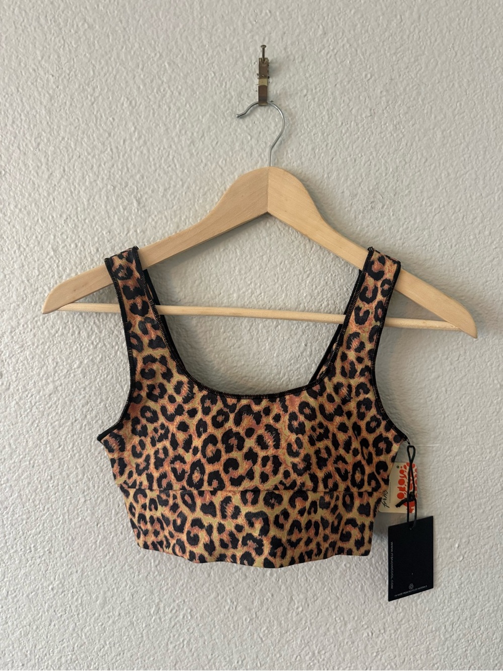 Free People It’s Now Cool Leopard Bikini Top NWT size S